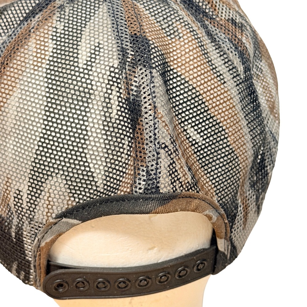Vintage Kar Products Tiger Stripe Camo Trucker Hat Mesh Snapback Cap Camouflage - Picture 4 of 5
